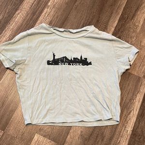 baby blue garage nyc crop top, size large, worn once